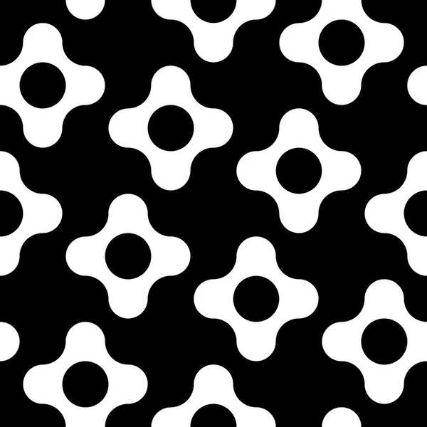 Vektorové moderní bezešvé geometrie vzor květin, černé a bílé pozadí abstraktní geometrická, polštář tisk, monochromatický retro textury, bederní módní design — Stockový vektor