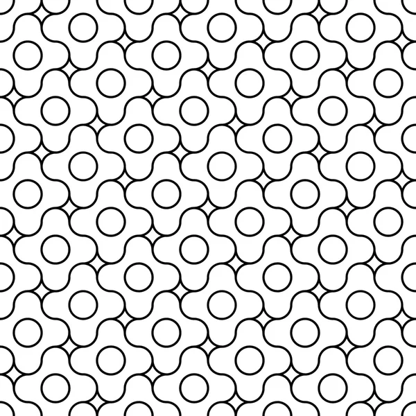 Vector modern seamless geometry pattern jigsaw, black and white abstract geometric background, pillow print, monochrome retro texture, hipster fashion design — 图库矢量图片