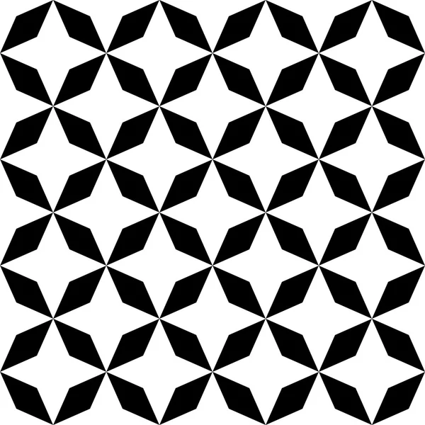 Vector moderno patrón de geometría inconsútil estrella, fondo geométrico abstracto en blanco y negro, impresión de almohada, textura retro monocromática, diseño de moda hipster — Vector de stock