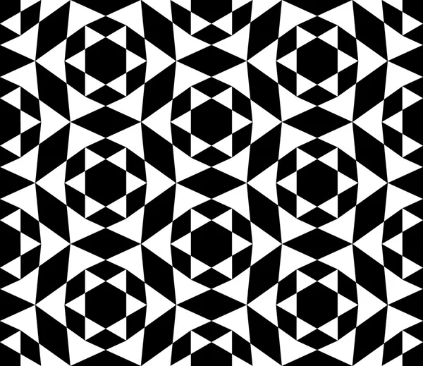 Wektor nowoczesne bezszwowe świętej geometrii wzór gwiazdy, czarno-białe tło geometryczne, Poduszka wydruku, monochromatyczne retro tekstura, projektowanie mody hipster — Wektor stockowy