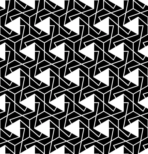 Motif géométrique moderne vectoriel sans couture désordonné, fond géométrique abstrait noir et blanc, impression oreiller, texture rétro monochrome, design de mode hipster — Image vectorielle