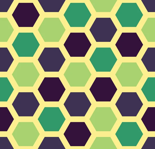 Vector moderna sömlösa färgglada geometri hexagon mönster, färg abstrakt geometrisk bakgrund, kudde mångfärgade tryck, retro textur, hipster modedesign — Stock vektor