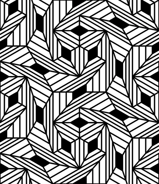 Vector moderne naadloze meetkunde patroon, zwart-witprinter abstracte geometrische achtergrond, kussen afdrukken, monochroom retro textuur, hipster modevormgeving — Stockvector