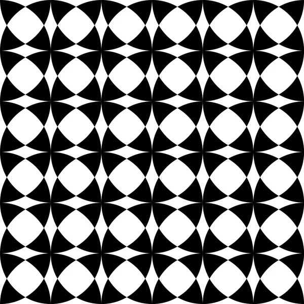 Motif géométrique vectoriel moderne sans couture cercles, fond géométrique abstrait noir et blanc, impression oreiller, texture rétro monochrome, design de mode hipster — Image vectorielle