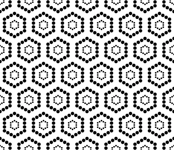 Vector moderno patrón de geometría inconsútil hexágono, fondo geométrico abstracto en blanco y negro, impresión de almohada, textura retro monocromática, diseño de moda hipster — Archivo Imágenes Vectoriales