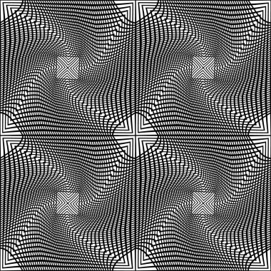 Vektör modern sorunsuz geometri desen Hat sanatı, siyah ve beyaz soyut geometrik arka plan, yastık yazıcı, tek renkli retro doku, hippi moda tasarımı