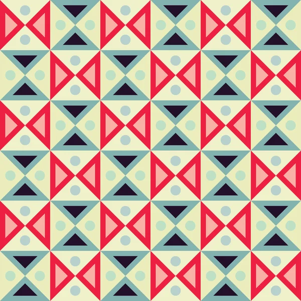 Vektor moderne nahtlose bunte Geometrie Dreiecke Punktemuster, Farbe abstrakten geometrischen Hintergrund, Kissen mehrfarbigen Druck, Retro-Textur, Hipster-Mode-Design — Stockvektor