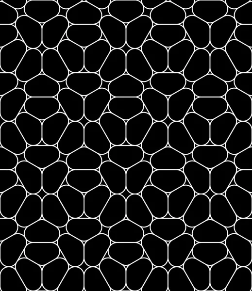 Vector moderno patrón de geometría inconsútil hexágono, fondo geométrico abstracto en blanco y negro, impresión de almohada, textura retro monocromática, diseño de moda hipster — Vector de stock