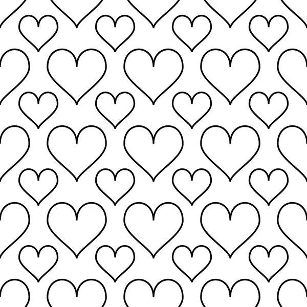 Vector moderne naadloze meetkunde patroon Valentijn, zwart-witprinter abstracte geometrische achtergrond, kussen afdrukken, monochroom retro textuur, hipster fashion design — Stockvector