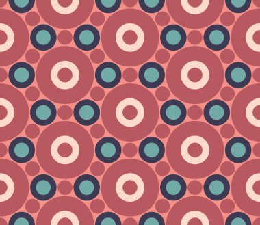 Vektör modern kesintisiz renkli geometri daire desen, renk soyut geometrik arka plan, çok renkli baskı, retro doku, hippi moda tasarım yastık