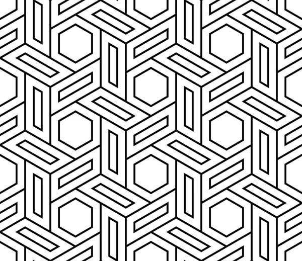 Motif géométrique vectoriel moderne sans couture, fond géométrique abstrait noir et blanc, imprimé oreiller, texture rétro monochrome, design de mode hipster — Image vectorielle