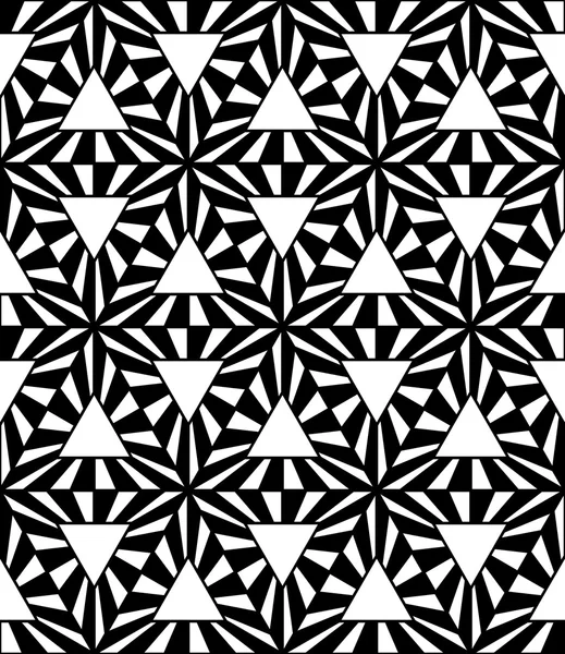 モダンなシームレスな神聖な幾何学パターンの六角形、黒と白の抽象的な幾何学的な背景、枕印刷、白黒のレトロな質感、流行に敏感なファッション ・ デザインをベクトルします。 — ストックベクタ