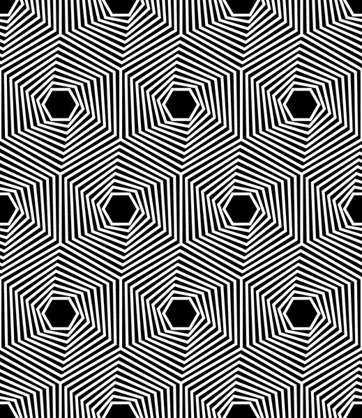 Vector moderna sömlösa geometri linje konst, svarta och vita abstrakt geometrisk bakgrund, kudde skriver ut, monokrom retro textur, hipster modedesign — Stock vektor