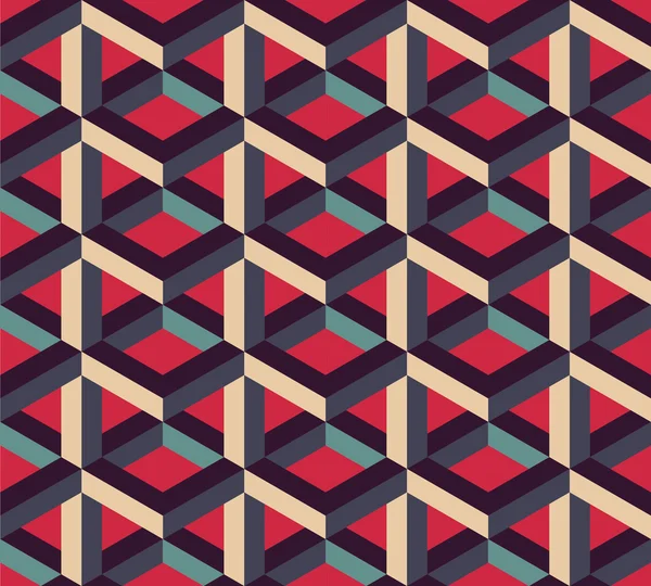 Vektor moderne nahtlose bunte Geometrie Muster, Farbe abstrakten geometrischen Hintergrund, Kissen mehrfarbigen Druck, Retro-Textur, Hipster-Mode-Design — Stockvektor