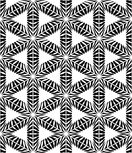 Vetor moderno sem costura padrão geometria sagrada hexágono, preto e branco fundo geométrico abstrato, impressão travesseiro, textura retro monocromática, design de moda hipster — Vetor de Stock