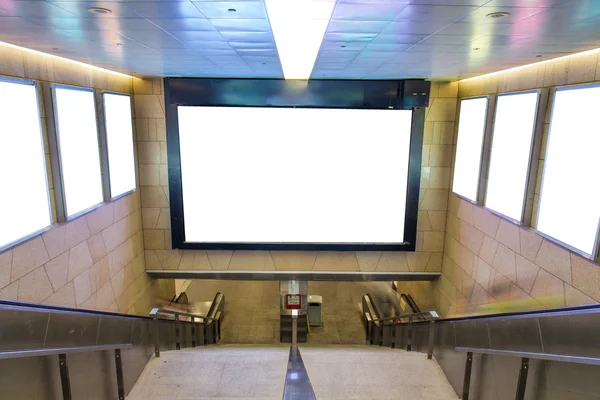 Blank billboard in underground passage. — Stock Photo, Image