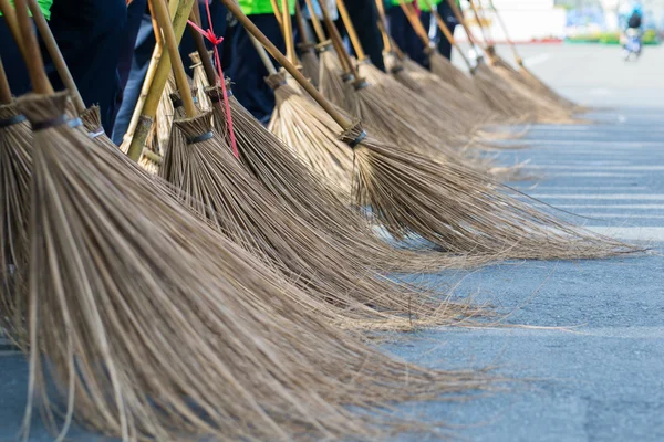 Street Sweeper Sweeping Pavement — Stock Photo, Image