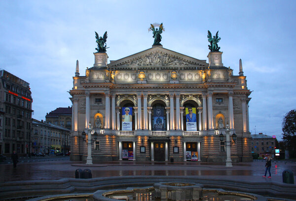 Lviv - April 26, 2013. Opera theater in Lviv