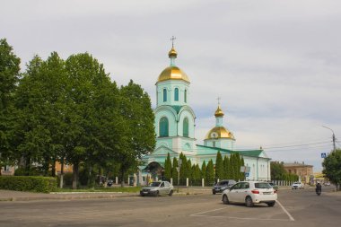 Uman, Ukrayna - 20 Temmuz 2020: Uman kasabası, Ukrayna 'daki Aziz Niklas Katedrali