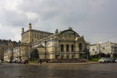 Kyiv, Ukrayna - 11 Ağustos 2020. Ulusal Opera ve Ukrayna Bale Tiyatrosu adını T.G. 'den almıştır. Kyiv 'deki Shevchenko