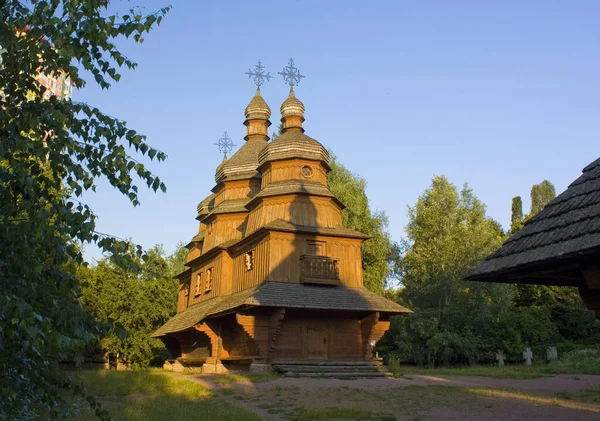 Церква Захисту Найсвятішого Теотокоса Козацькому Селі Музей Мамаева Слабода Kyiv — стокове фото