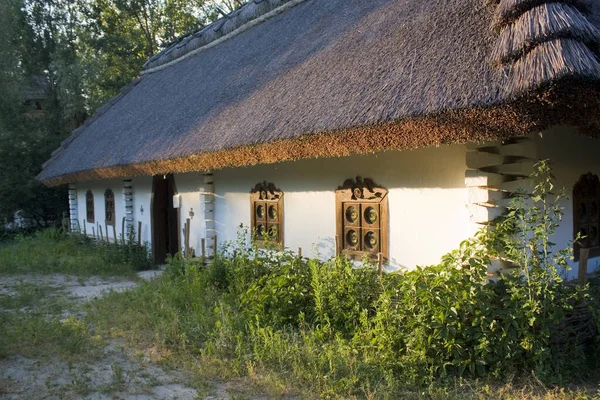 Fragment Eines Traditionellen Ukrainischen Hauses Aus Dem Bis Jahrhundert Kosakendorf — Stockfoto