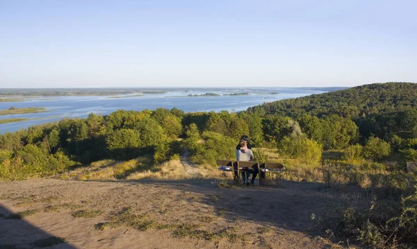 Panoramautsikt Från Stranden Dnepr Vytachiv Ukraina — Stockfoto