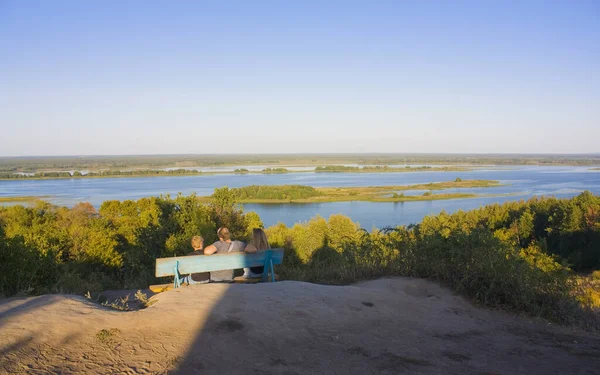 Panoramautsikt Från Stranden Dnepr Vytachiv Ukraina — Stockfoto