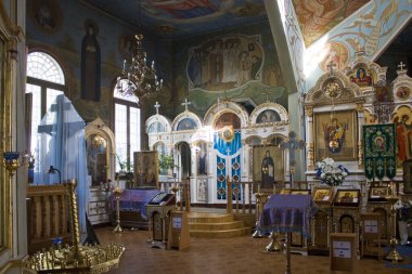 Pushcha-Vodytsya, Ukrayna - 16 Ağustos 2020. Pushcha-Vodytsya 'daki Serafim Kilisesi, Kyiv bölgesi, Ukrayna