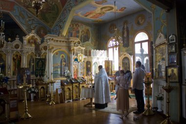 Pushcha-Vodytsya, Ukrayna - 16 Ağustos 2020. Pushcha-Vodytsya 'daki Serafim Kilisesi, Kyiv bölgesi, Ukrayna