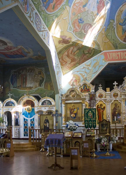 Pushcha Vodytsya Ucrania Agosto 2020 Interior Iglesia Serafines Sarov Pushcha — Foto de Stock