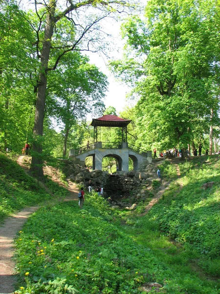 ウクライナのベラヤ ツェルコフにあるアレクサンドリア公園にある中国の橋 — ストック写真