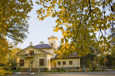  Vorzel, Ukrayna - 15 Ekim 2020. Ukrayna, Vorzel 'deki Kontes Uvarova' nın evi.