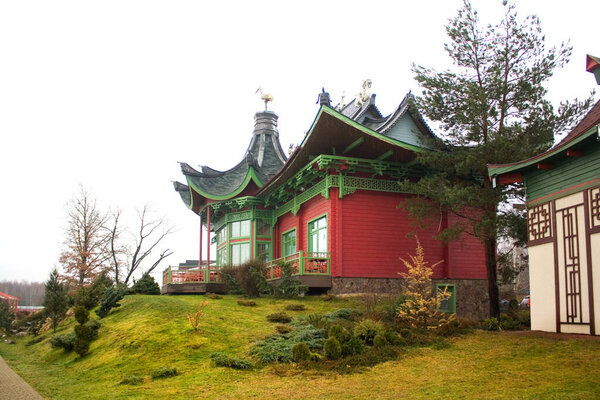 Pagoda in the Park of the Brech complex in the Chernihiv region, Ukraine