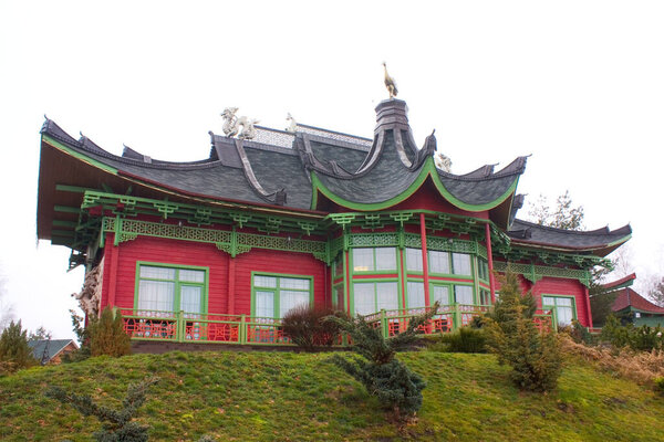 Pagoda in the Park of the Brech complex in the Chernihiv region, Ukraine