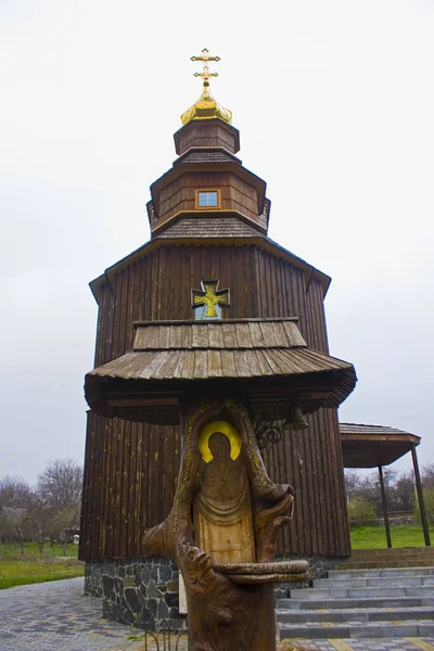 Holzkirche Des Gerechten Peter Des Leidenden Kholodny Yar Ukraine — Stockfoto