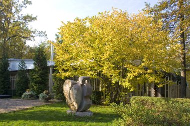 Bucha, Ukrayna 'daki sonbahar parkı