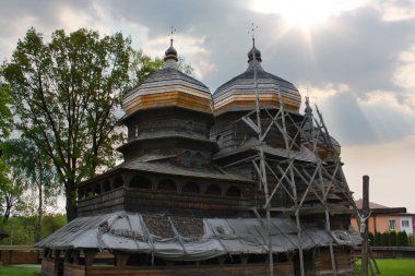 Drohobych, Lviv Oblastı, Ukrayna 'daki Tahta St. George Kilisesi (ya da St. Jura Kilisesi)