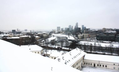 Litvanya 'nın Gedimin Kulesi' nden Vilnius Panoraması