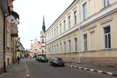 Stryi, Lviv bölgesinde, Ukrayna 'daki Hodegetria' nın Katolik neo-gotik kilisesi.