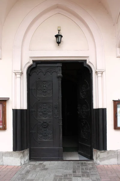 Porte Église Néo Gothique Catholique Hodegetria Mère Dieu Stryi Région — Photo