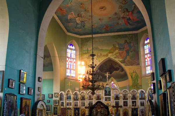 Wnętrze Kościoła Przemienienia Pańskiego Miejscowości Moszny Obwód Czerkaski Ukraina — Zdjęcie stockowe