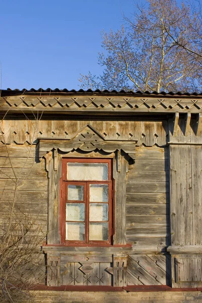 Frammento Casa Legno Casa Del Dottore Progettata Gorodetsky Nel Villaggio — Foto Stock