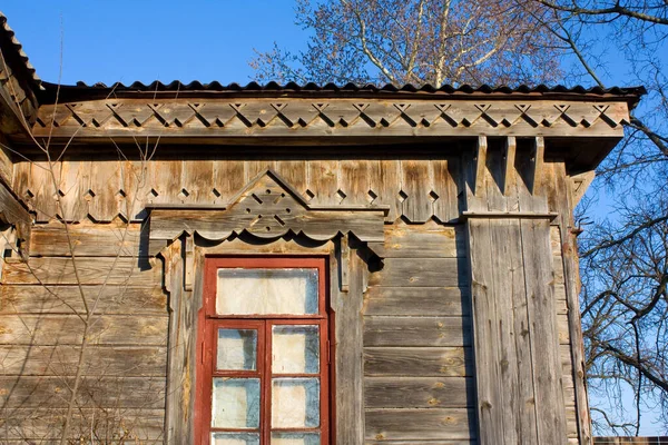 Fragment Wooden House Doctor House Designed Gorodetsky Moshny Village Cherkasy — Stock Photo, Image