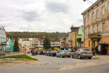 Chortkiv, Ukrayna - 5 Mayıs 2021. Chortkiv, Ukrayna 'daki Eski Şehir Manzarası