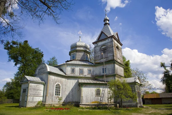 Igreja Madeira Cosmas Damian Aldeia Kolentsy Kiev Oblast Ucrânia — Fotografia de Stock