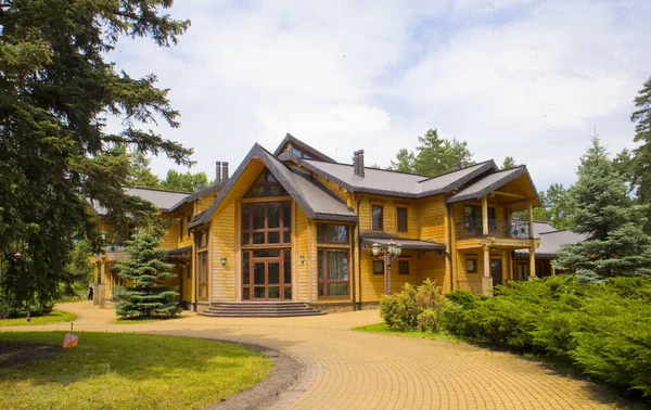 Dům Honka Loveckém Sídle Bývalého Prezidenta Viktora Janukovyče Sukholuchchyi Ukrajině — Stock fotografie