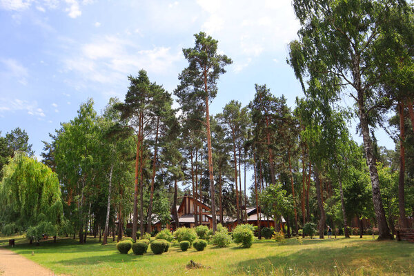 Дом "Хонка" в охотничьей резиденции экс-президента Виктора Януковича в Сухолучье, Украина