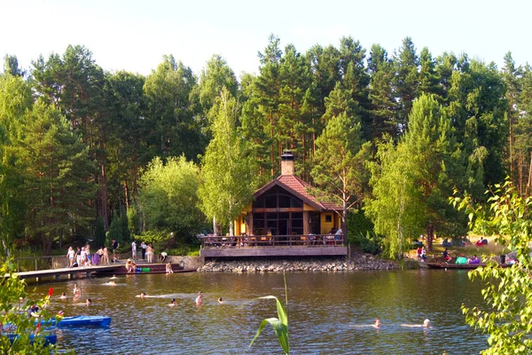 Street Cafe Hunting Residence President Viktor Yanukovych Sukholuchchya Ukraine — Stock Photo, Image