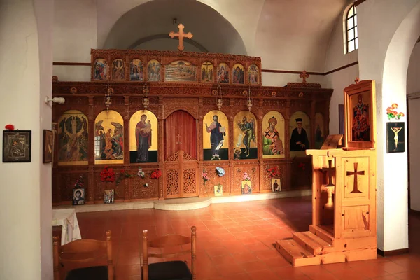 Interior Igreja Ortodoxa Grega Ksamil Albânia — Fotografia de Stock